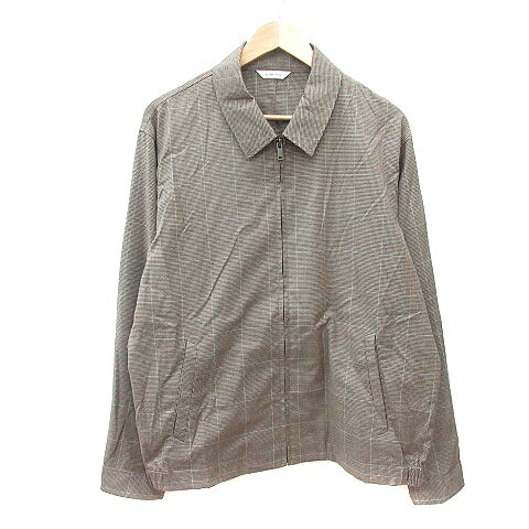 樂天商城 - 【中古】グローバルワーク GLOBAL WORK ステンカラージャケット ジップアップ 千鳥格子 XL ベージュ /MN メンズ 【ベクトル 古着】 260522