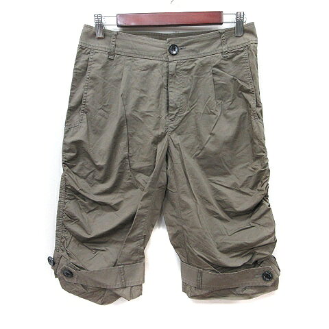 【中古】ツールフェイス TOOL faith クロップドパンツ 麻混 リネン混 38 M 緑 カーキ /YI レディース 【ベクトル 古着】 260530