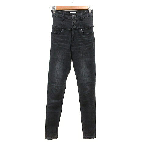 [Used] EMODA ELDER/FIX Denim Pants Jeans Skinny High Waist Washed Finish Size 2 M Black /MN Women's [Vector Used Clothing] 260604