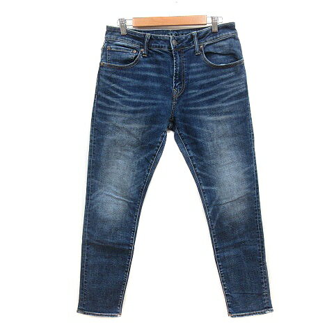 [Used] American Eagle Denim Jeans, Skinny Fit, Washed, Size 32 (M), Navy Blue /MN Men's [Vector Used Clothing] 260605