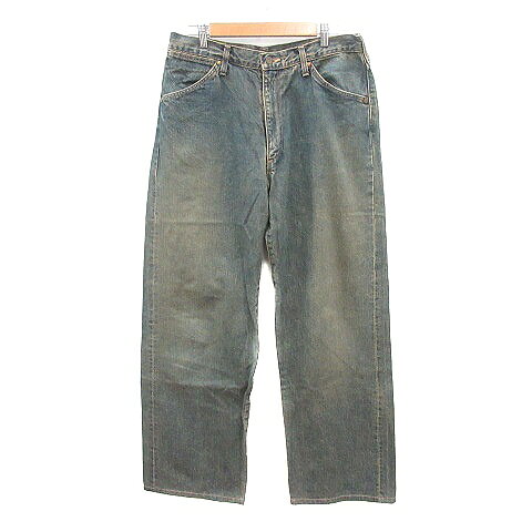 [Used] Wrangler Denim Pants Jeans Straight Used Wash Size 33 M Navy /MN Men's [Vector Used Clothing] 260611