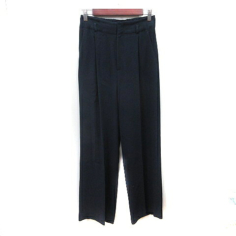 【中古】グリーンレーベルリラクシング ユナイテッドアローズ green label relaxing ワイドパンツ ハイウエスト センタープレス 38 M 紺 ネイビー /YI レディース 【ベクトル 古着】 260709