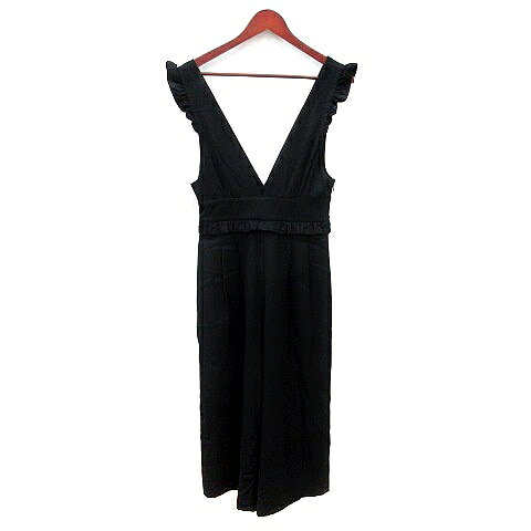 【中古】フランシュリッペ franche lippee black パンツ オールインワン ノースリーブ フリル リボン ウール M 黒 ブラック /MN レディース 【ベクトル 古着】 260710