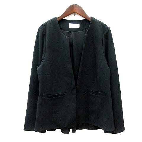 【中古】未使用品 グローバルワーク GLOBAL WORK ノーカラージャケット 総裏地 L 黒 ブラック /MN レディース 【ベクトル 古着】 260710 auc-vector-21121277 ブランド古着の買取販売ベクトル パッケージ画像