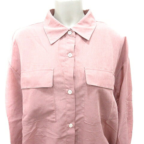【中古】グローバルワーク GLOBAL WORK シャツ ブラウス 長袖 麻混 リネン混 L ダークピンク /RT レディース 【ベクトル 古着】 260710 auc-vector-21121598 ブランド古着の買取販売ベクトル サンプル画像3