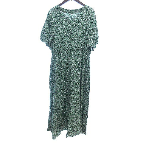 【中古】グローバルワーク GLOBAL WORK シャツワンピース マキシ ロング ノーカラー 総柄 L 緑 グリーン /AU レディース 【ベクトル 古着】 260729 auc-vector-21163085 ブランド古着の買取販売ベクトル サンプル画像2