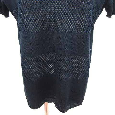 【中古】自由区 オンワード樫山 ニット カットソー 透かし編み ラメ 半袖 38 M 紺 ネイビー /YK レディース 【ベクトル 古着】 260809 auc-vector-21201010 ブランド古着の買取販売ベクトル サンプル画像3
