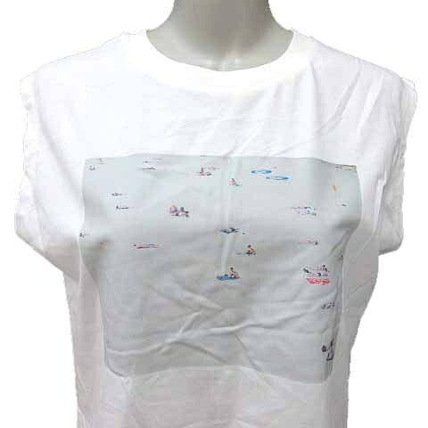 【中古】グローバルワーク GLOBAL WORK EiiS Tシャツ カットソー クルーネック プリント フレンチスリーブ S 白 ホワイト /YK レディース 【ベクトル 古着】 260816 auc-vector-21201297 ブランド古着の買取販売ベクトル サンプル画像2