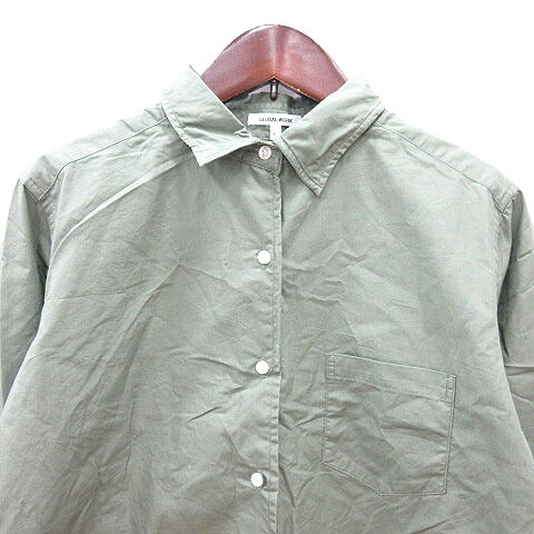 【中古】グローバルワーク GLOBAL WORK シャツ 長袖 L 緑 カーキ /MN レディース 【ベクトル 古着】 260819 auc-vector-21214158 ブランド古着の買取販売ベクトル サンプル画像3