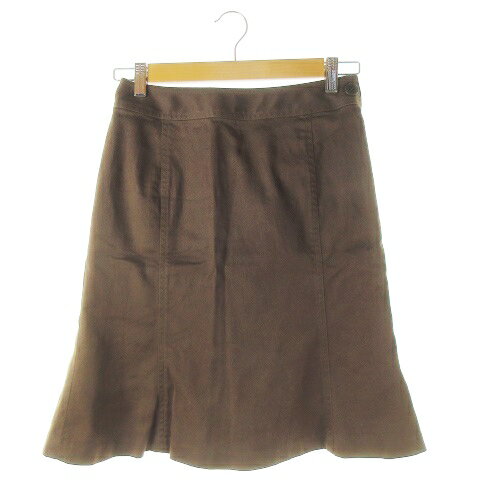 【中古】アー・ヴェ・ヴェ ミッシェルクラン a.v.v スカート ツイル タイト マーメイド ひざ丈 ストレッチ 38 茶 ブラウン /CK23 レディース 【ベクトル 古着】 240801