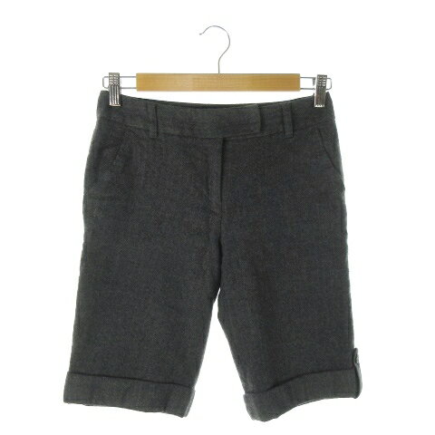 【中古】ナチュラルビューティーベーシック NATURAL BEAUTY BASIC パンツ ショート ハーフ ウール ストライプ ラメ S グレー /AO9 レディース 【ベクトル 古着】 240903