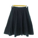 【中古】スタイルデリ STYLE DELI DELI by STYLEDELI スカート フレア サーキュラー ひざ丈 ストライプ F 紺 ネイビー /AH14 レディース 【ベクトル 古着】 240802