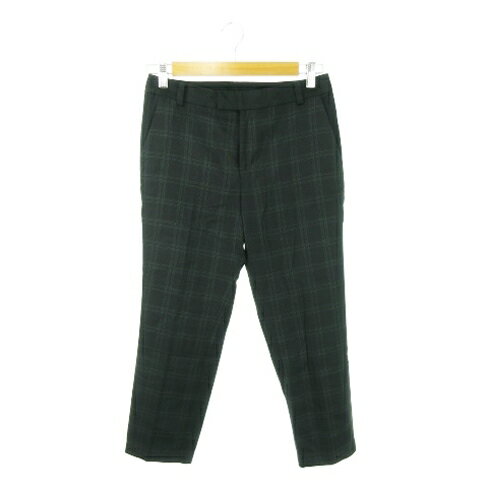 【中古】アバハウス ドゥヴィネット abahouse devinette パンツ テーパード スラックス ウール混 チェック 薄手 1 黒 ブラック /AH1 レディース 【ベクトル 古着】 250219