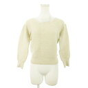 【中古】アンドクチュール And Couture カットソー ニットソー ラウンドネック 七分袖 バックリボン 厚手 38 ベージュ /AH14 レディース 【...