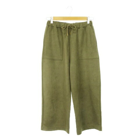 【中古】チャオパニック CIAOPANIC パンツ ピーチスキン ワイド イージー クロップド アンクル ウエストゴム ストレッチ もっちり F 緑 カーキ /AH7 レディース 【ベクトル 古着】 240903