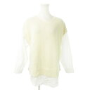 【中古】フレディレピ FREDY REPIT ニット セーター ラウンドネック 長袖 ウール混 フェイクレイヤード シャツ 38 白 ホワイト /AO13 レディース 【ベクトル 古着】 240903(4)
