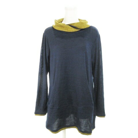 【中古】ベルーナ BELLUNA BELLE JEANNE チュニック ニット オフタートル カシュクール 長袖 配色 バイカラー 杢 M 紺 ネイビー /AH14 レディース 【ベクトル 古着】 241010 【中古】ベルーナ BELLUNA BELLE JEANNE チュニック ニット オフタートル カシュクール 長袖 配色 バイカラー 杢 M 紺 ネイビー /AH14 レディース 【ベクトル 古着】 241010