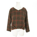 【中古】グリーンレーベルリラクシング ユナイテッドアローズ green label relaxing カットソー ニットソー Vネック 長袖 ウール混 シャギー...