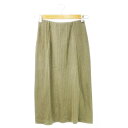 【中古】ナチュラルビューティーベーシック NATURAL BEAUTY BASIC スカート ニット リブ タイト ナロー ミモレ ロング ハイウエスト ストレッチ S 緑 カーキ /CK28 レディース 【ベクトル 古着】 241002(4)