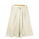 【中古】パドカレ pas de calais パンツ ワイド スカーチョ タック ゆったり 38 ベージュ /AO17 ☆ レディース 【ベクトル 古着】 24...