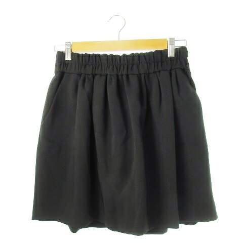 【中古】アドーア ADORE スカート フレア ギャザー ミニ ストレッチ ジャージー素材 さらさら 38 黒 ブラック /CK18 レディース 【ベクトル 古着】 240724