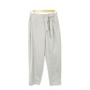 【中古】アズールバイマウジー AZUL by moussy パンツ イージー テーパード タック アシンメトリー リボンモチーフ ストレッチ ジャージー生地 M グレー /AH15 レディース 【ベクトル 古着】 240716