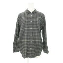 【中古】ニコアンド Niko and.. REGULAR SHIRT ネルシャツ 長袖 ワイヤー襟 コットン カジュアル シワ加工 チェック 総柄 L グレー /AH13 レディース 【ベクトル 古着】 241128
