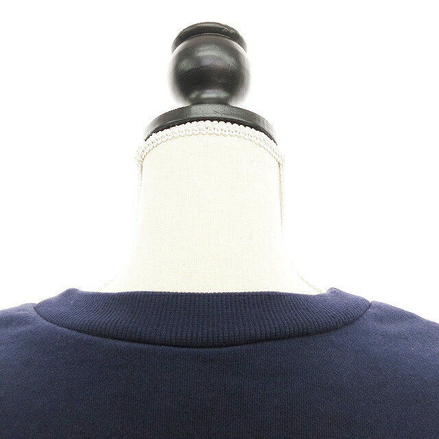 【中古】デレクラム DEREK LAM カットソー 長袖 Vネック ストライプ ウール 2 紺 白 /HH レディース 【ベクトル 古着】 191203 ベクトルプレミアム店