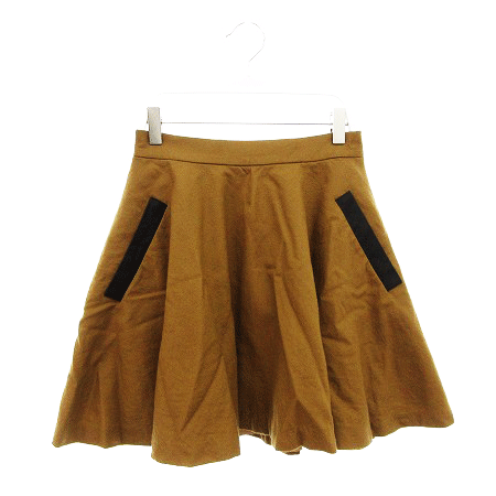 【中古】イエナ スローブ IENA SLOBE スカート フレア ミニ ウール 36 キャメル /KK レディース 【ベクトル 古着】 191011 ベクトルプレミアム店