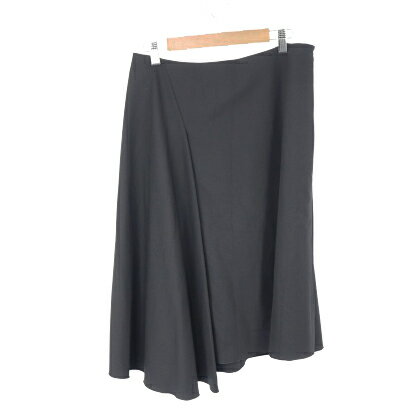 【中古】アストラット ASTRAET スカート ロング ミモレ フレア タック 無地 アシンメトリー 変形 1 黒 ..