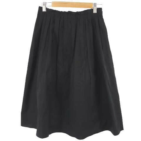 【中古】アストラット ASTRAET スカート ギャザー ミモレ ロング ウエストゴム 0 黒 ブラック /RI28 レ..