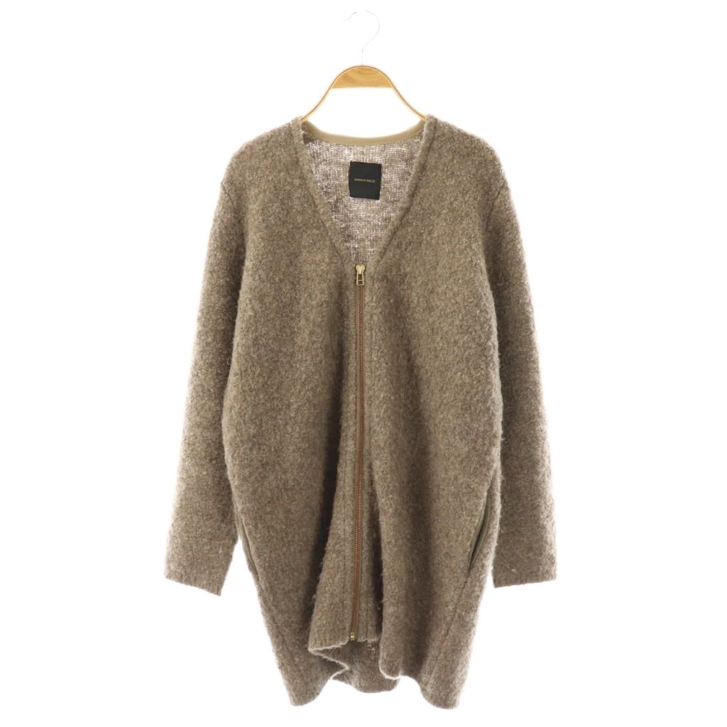 【中古】アメリカンラグシー AMERICAN RAG CIE ジップアップ ガウンコート ノーカラー ウール混 Vネック F 茶 ブラウン /AT ■OS ■GY48 レディース 【ベクトル 古着】 250918