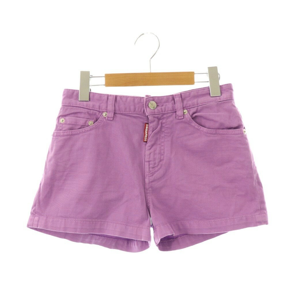 【中古】未使用品 ディースクエアード DSQUARED2 ショートパンツ ジッパーフライ 12Y パープル /DF ■GY53 キッズ 【ベクトル 古着】 251010ブランドディースクエアード DSQUARED2実寸サイズウエスト：67c...