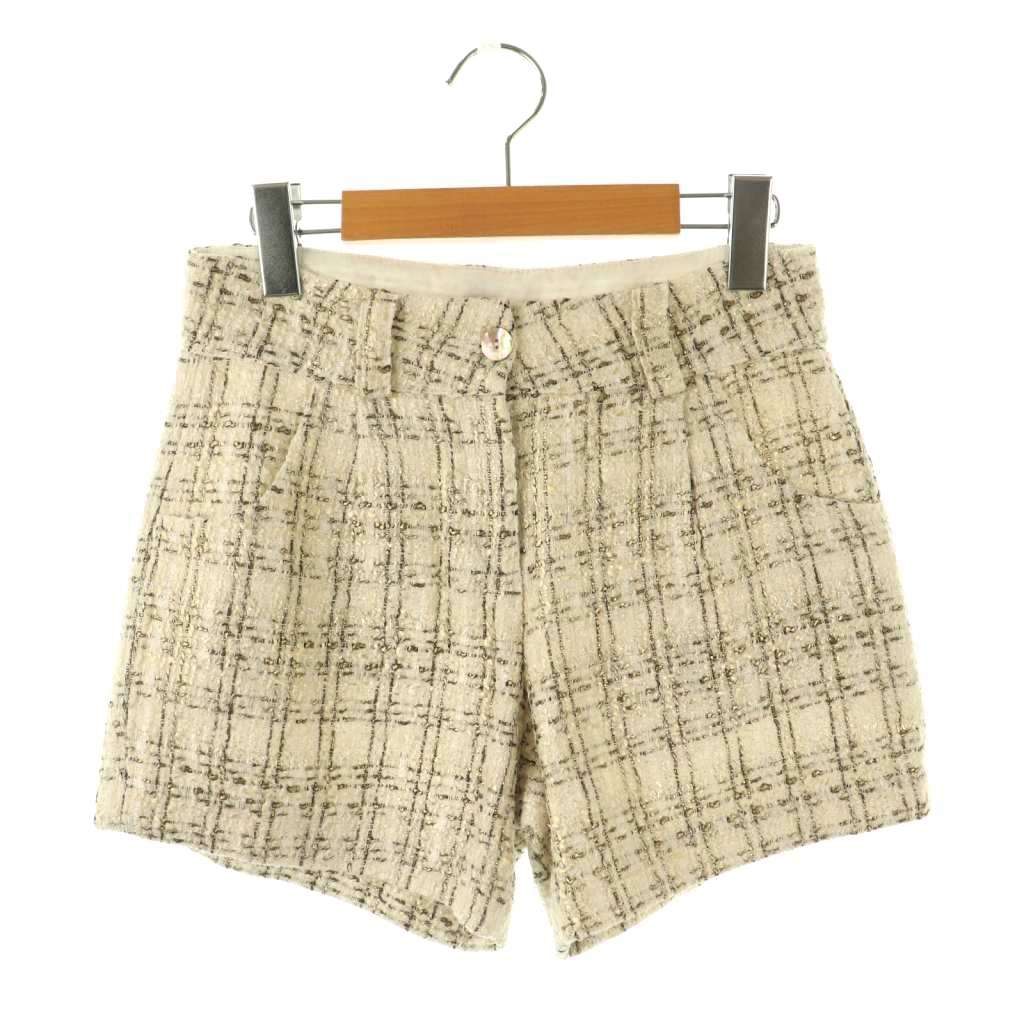 【中古】ma-ma ショートパンツ ツイード ラメ 12Y 白 ホワイト /AT ■OS ■GY57 キッズ 【ベクトル 古着】 251114