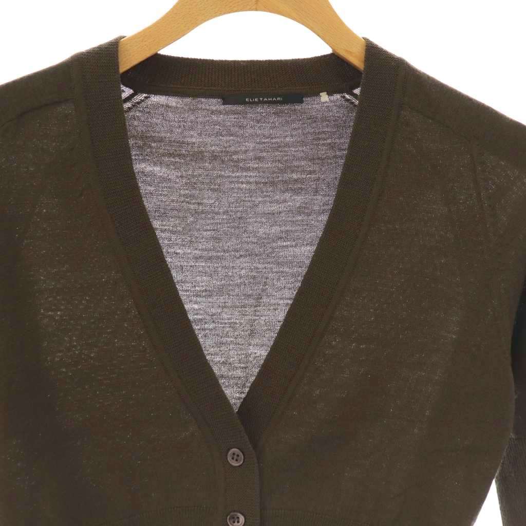 【中古】エリータハリ ELEI TAHARI カーディガン ニット ダークブラウン /ES ■GY57 レディース 【ベクトル 古着】 251117