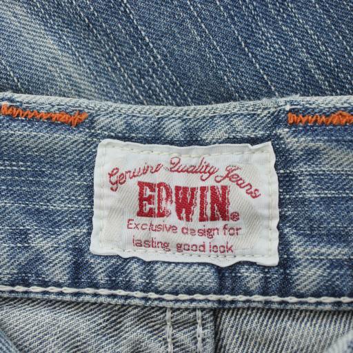 【中古】エドウィン EDWIN ジーンズ 32 ブルー ウォッシュ加工 ストレートレッグ フルレングス /PP ■GY58 メンズ 【ベクトル 古着】 260107