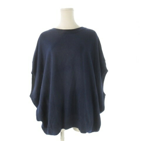 Long-Sleeved Knit - 【中古】ミズイロインド mizuiro ind セーター ウール 紺 ネイビー ラウンドネック ドルマンスリーブ 半袖 /CK21 ■GY60 レディース 【ベクトル 古着】 251224