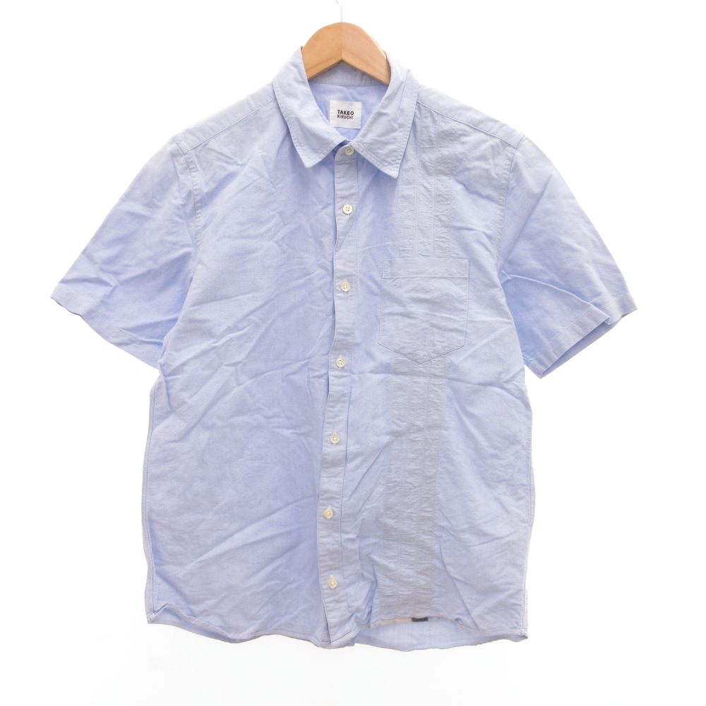 【中古】タケオキクチ TAKEO KIKUCHI カジュアルシャツ 半袖 胸ポケット 4 ライトブルー /JS ■GY58 メンズ 【ベクトル 古着】 260113
