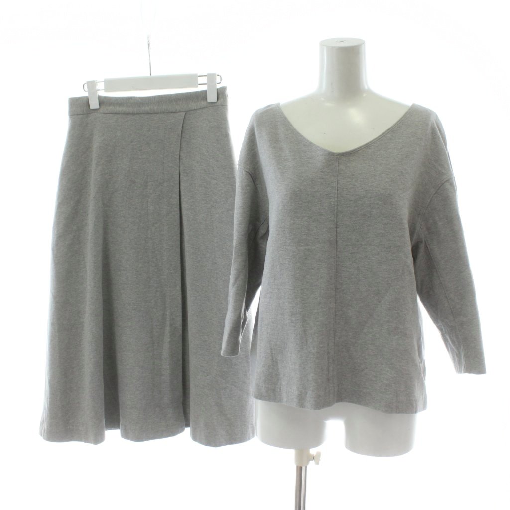 【中古】バンヤードストーム BARNYARDSTORM セットアップ F グレー Vネック 七分袖 カットソー スカート ロング丈 Aライン /PP ■GY58 レディース 【ベクトル 古着】 260114