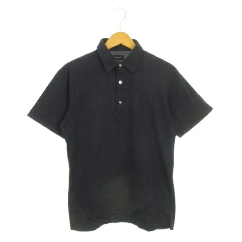 【中古】ジョセフオム JOSEPH HOMME シャツ ハーフボタン 46 紺 ネイビー 無地 半袖 /AH26 ■GY58 メンズ 【ベクトル 古着】 260114