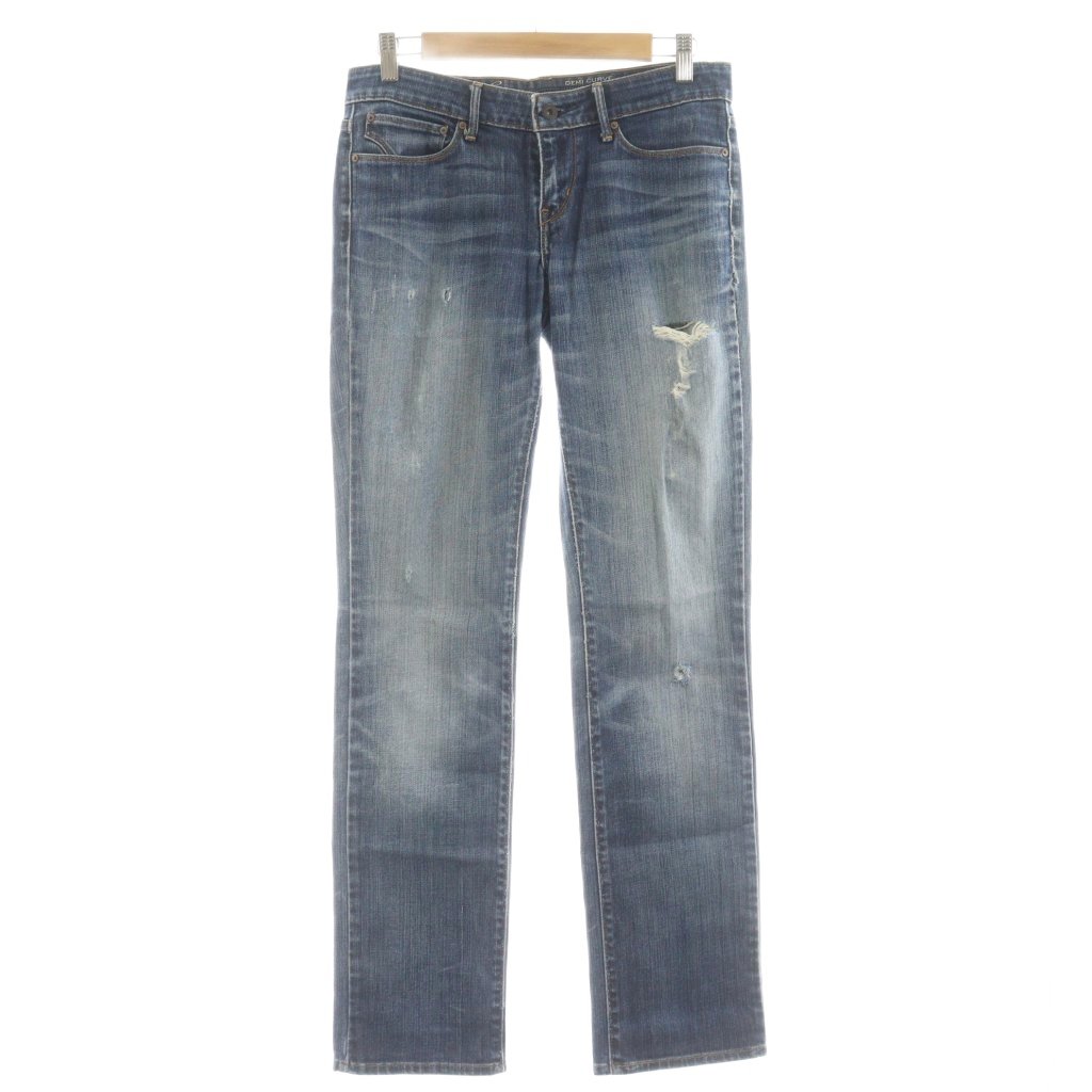 【中古】リーバイス Levi's デニムパンツ ジーンズ W27 L32 水色 ライトブルー ダメージ加工 ウォッシュ加工 フルレングス /RP ■GY58 レディース 【ベクトル 古着】 260119