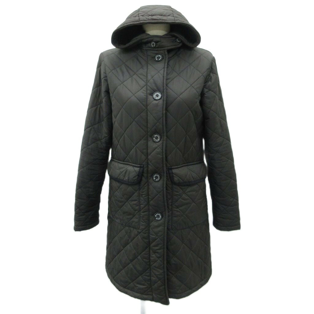 【中古】マッキントッシュ MACKINTOSH キルティングコート ロング丈 36 黒 ブラック フード付き /SM41 ■GY61 レディース 【ベクトル 古着】 260121