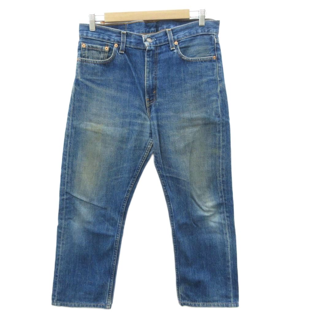 【中古】リーバイス Levi's 505-03 デニムパンツ ジーンズ ストレートパンツ W33 L34 青 ブルー ユーズド加工 アンクル丈 /YS29 ■GY61 メンズ 【ベクトル 古着】 260121