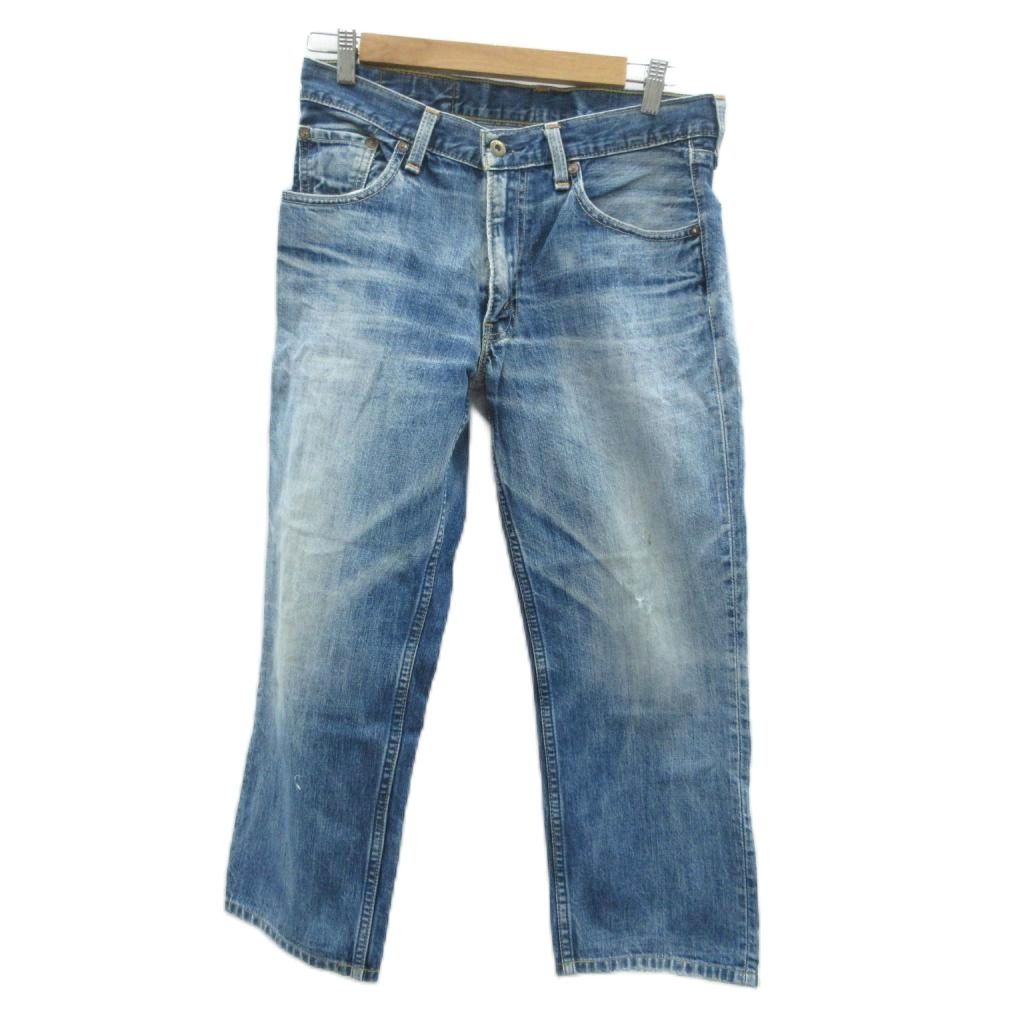 【中古】リーバイス Levi's 502 デニムパンツ ジーンズ ストレートパンツ W31 L34 青 ブルー ユーズド加工 七分丈 /YS8 ■GY61 メンズ 【ベクトル 古着】 260119