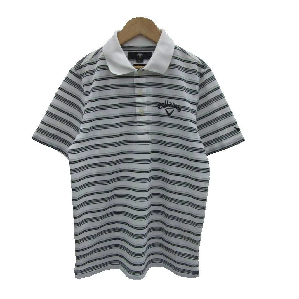 Shirts - 【中古】未使用品 キャロウェイ CALLAWAY ゴルフウェア ポロシャツ 半袖 ボーダー柄 L マルチカラー /SM47 ■GY61 メンズ 【ベクトル 古着】 260115