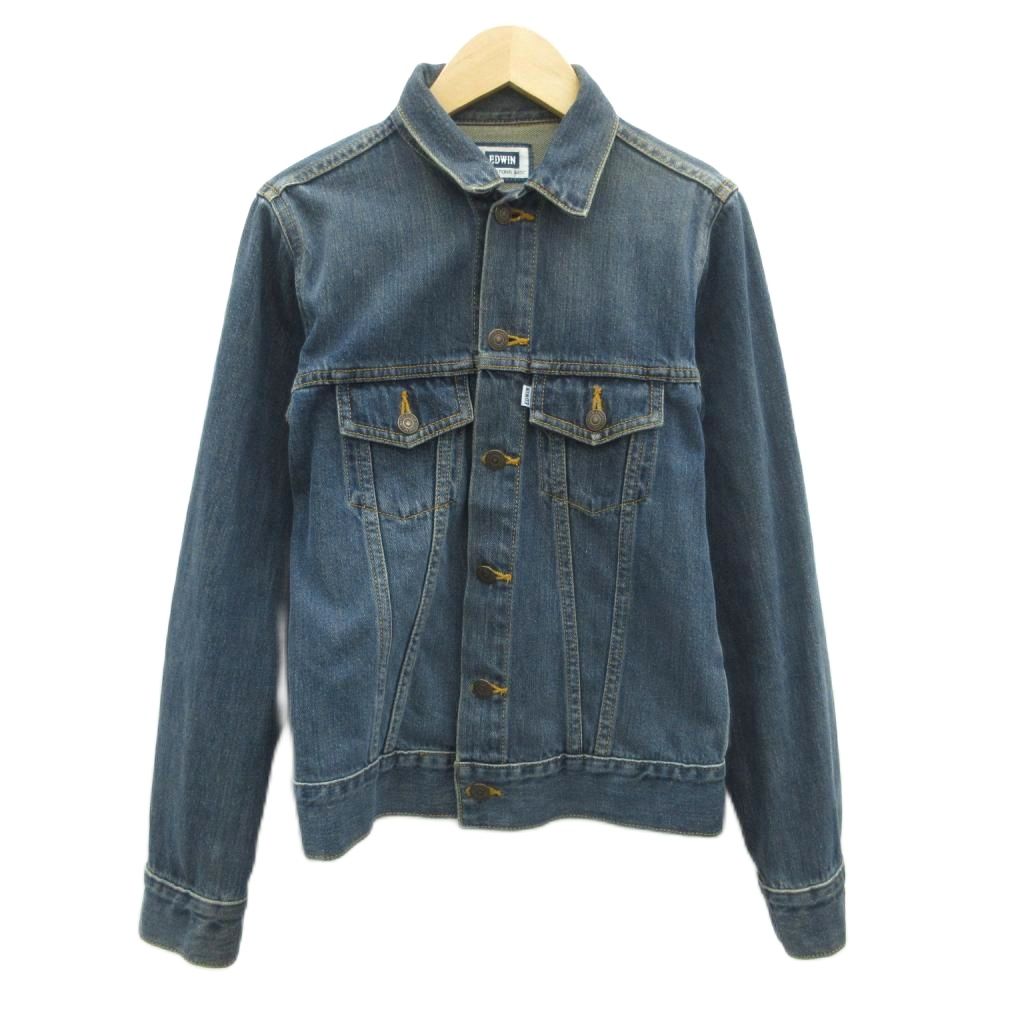 【中古】エドウィン EDWIN デニムジャケット ジージャン Gジャン ミドル丈 160cm 青 ブルー /SM17 ■GY61 男の子 キッズ 【ベクトル 古着】 260119