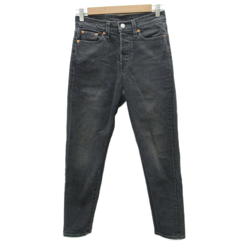 Cropped Pants - 【中古】リーバイス Levi's デニムパンツ ジーンズ スリム 26 M 黒 ブラック ボタンフライ ロング丈 /HO28 ■GY61 レディース 【ベクトル 古着】 260119