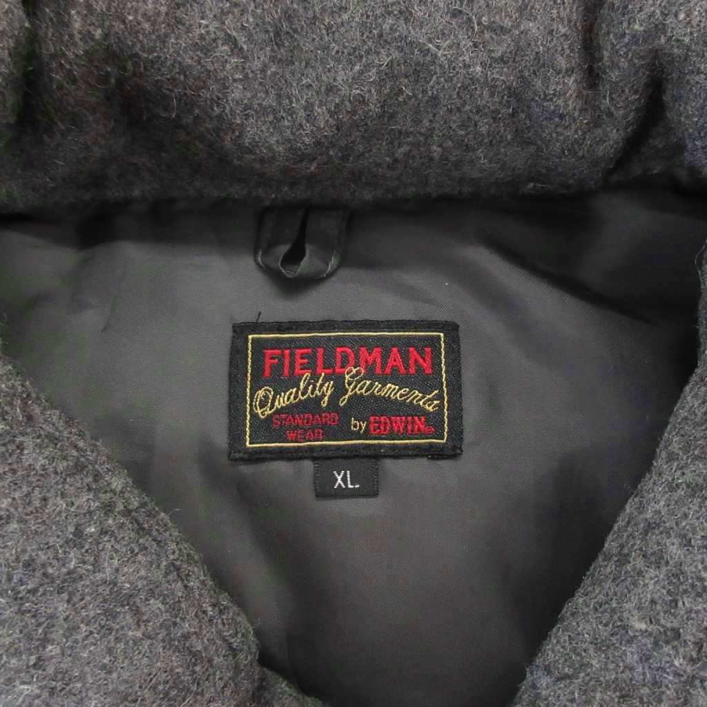 【中古】FIELDMAN 中綿ベスト ウール XL グレー ウエスタンヨーク /NL ■GY61 メンズ 【ベクトル 古着】 260124