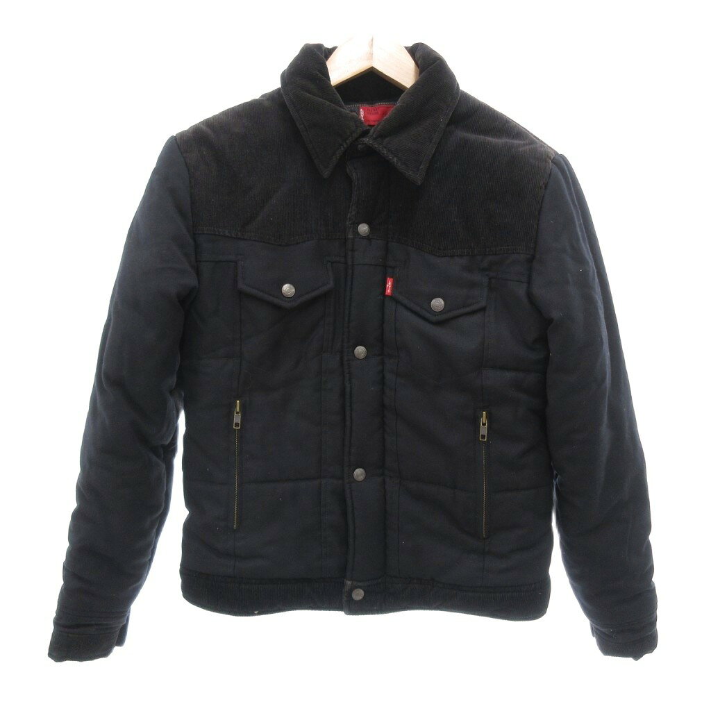 【中古】リーバイス Levi's 中綿ジャケット ウール M 黒 ブラック コーデュロイ /NL ■GY61 メンズ 【ベクトル 古着】 260124