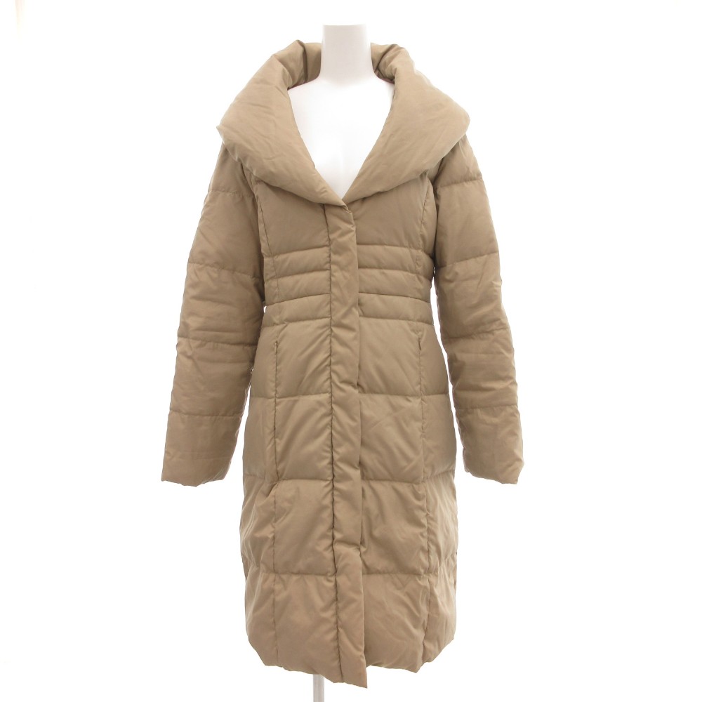 乐天商城 - 【中古】エル ELLE ダウンコート ロング ショールカラー 40 ベージュ /JS ■GY61 レディース 【ベクトル 古着】 260128